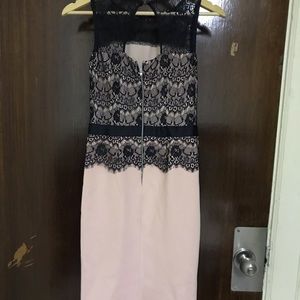 Classy pink and navy lace top dress